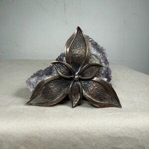 Vintage Ric Taxco Mexican 925 Sterling Silver Lily Flower Design Brooch Pin